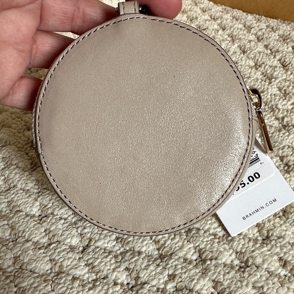 Brahmin Gray Leather Circle Coin Purse - Picture 4 of 9